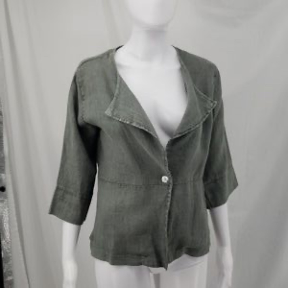 VIOLA BORGHI Italy Jacket Women Linen, luxury fashion brand Italy Size L